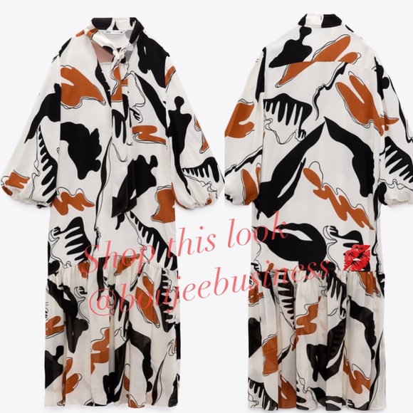 ZARA Printed Midi Dress BNWT - Picture 6 of 6